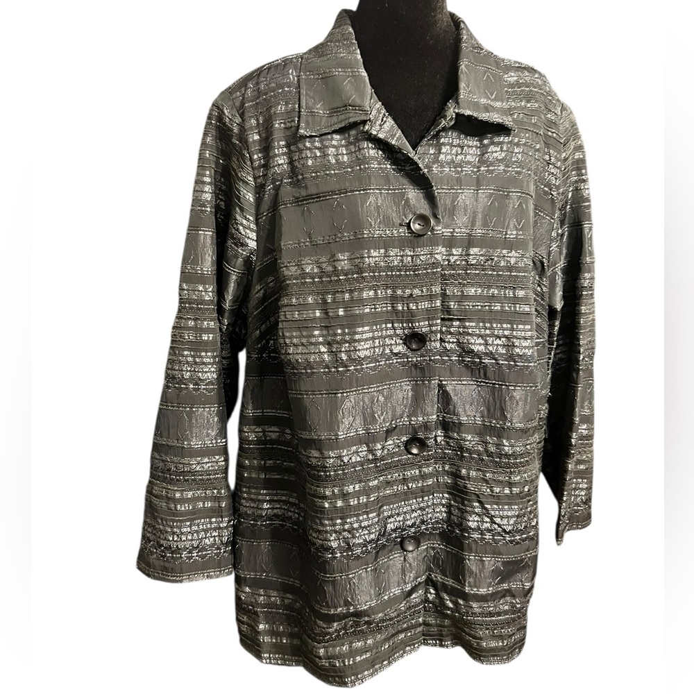 Maggie Barnes Black Lightweight Shacket Plus 0X 14/16